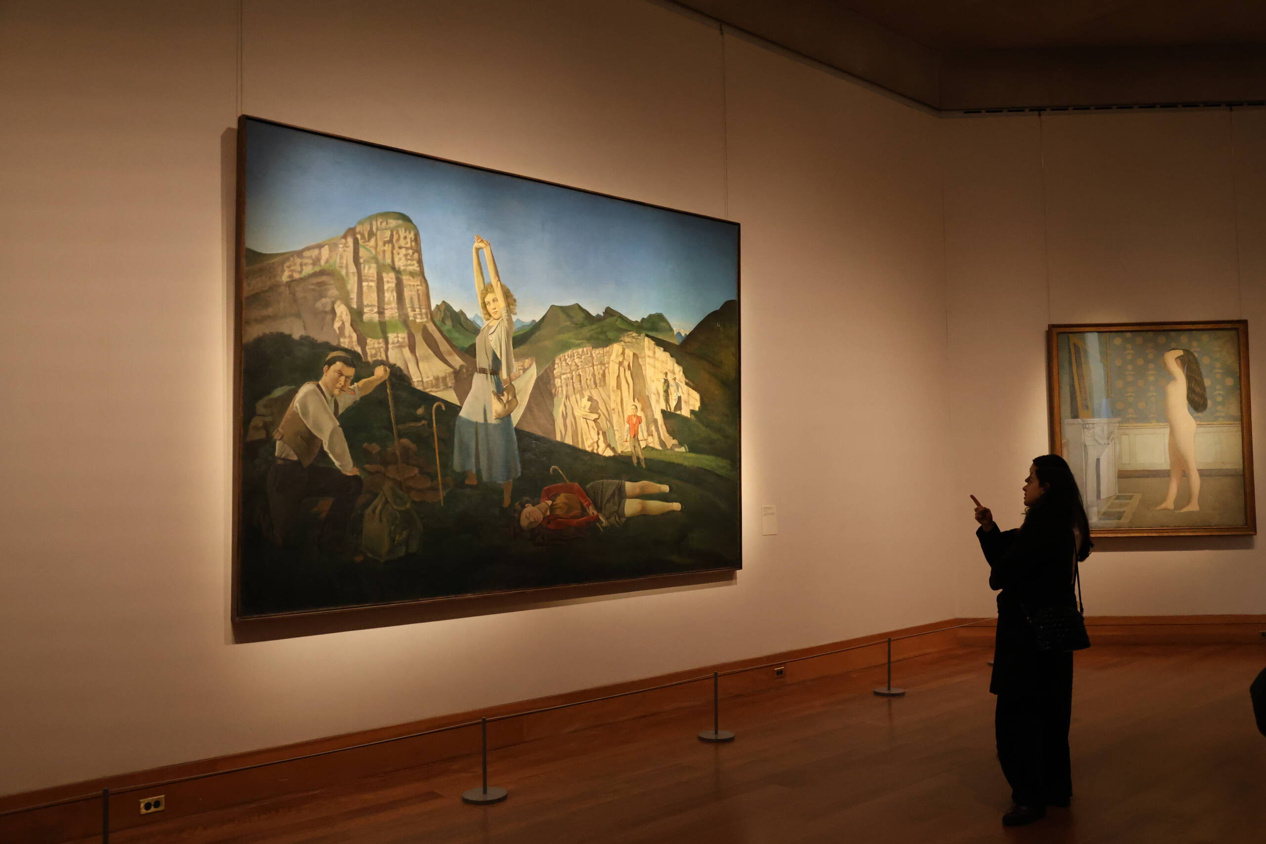 Two paintings by Balthus at the Metropolitan Museum of Art, with The Mountain (1937) on the left wall